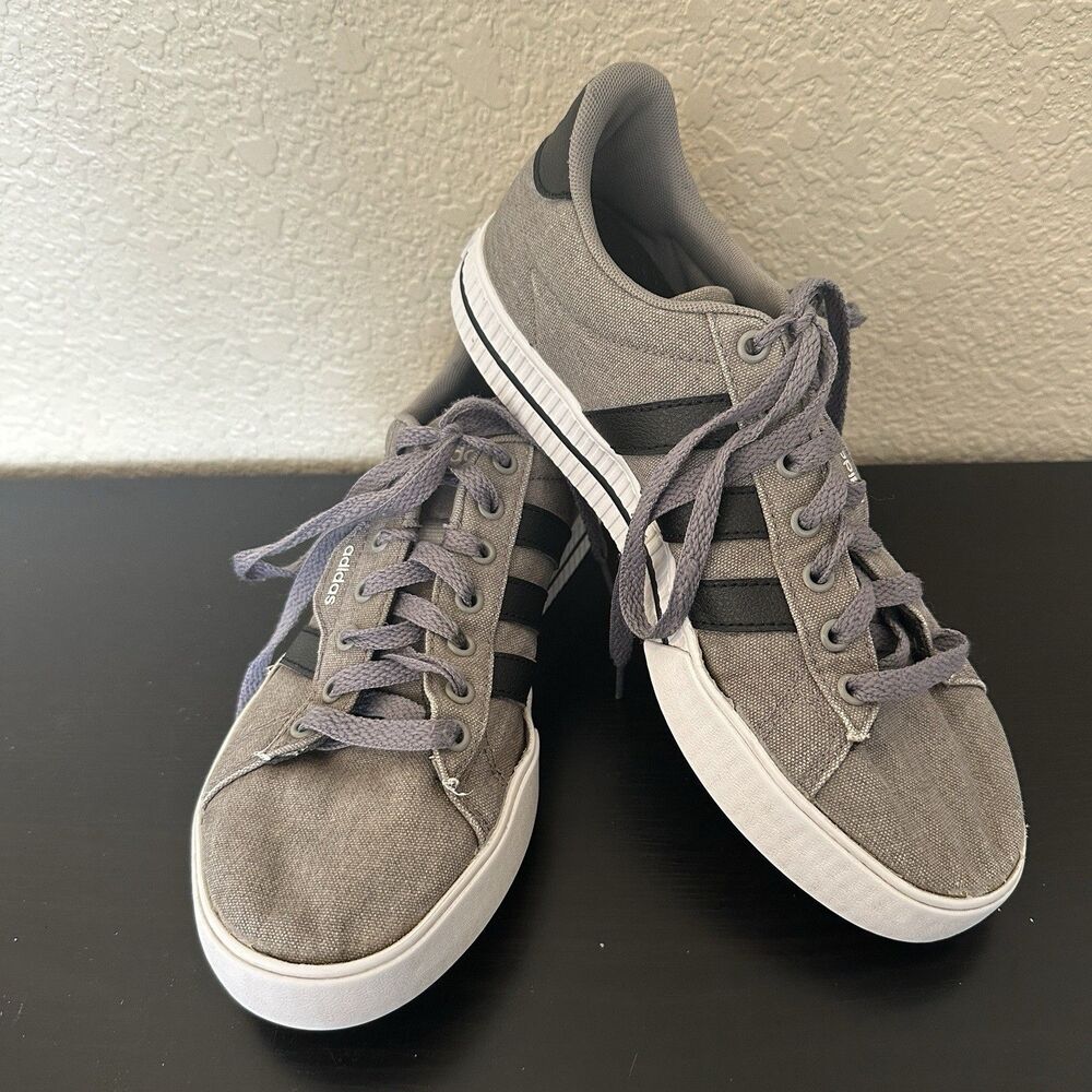 Adidas Men’s Size 7 Daily 3.0 Gray Black‎ Skateboarding Shoes FW3270